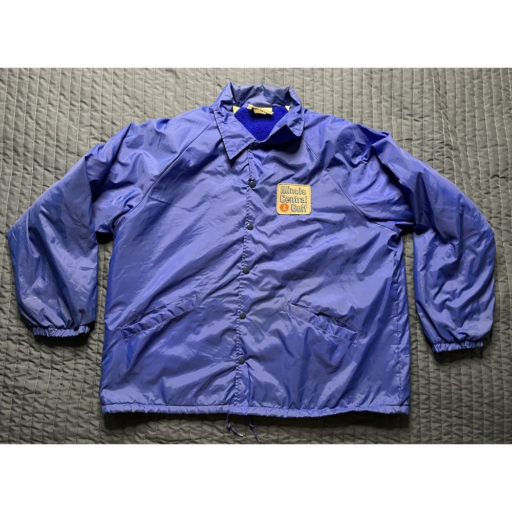 Vintage K-Brand Illinois Central Gulf Lined Jacket Men's Size XL Blue Made USA